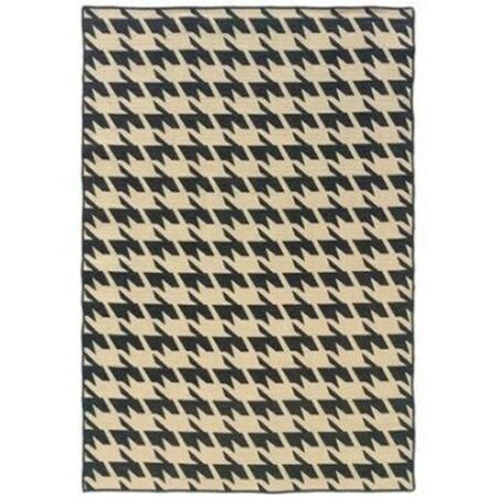 LINON 5 Ft. X 8 Ft. Salonika Flat Woven Houndstooth Area Rug - Grey RUG-SA0658